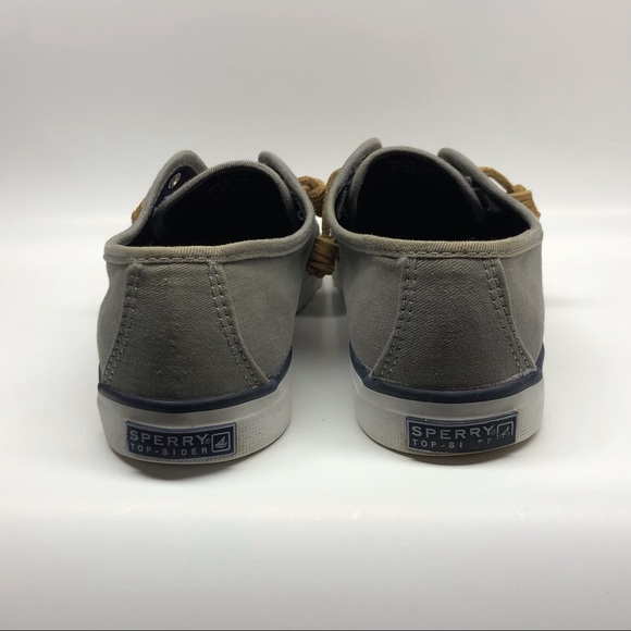 SPERRY Top-Sider 7M Charcoal Gray Women Lace Up Seacoast Canvas Boat Shoe - Picture 4 of 5